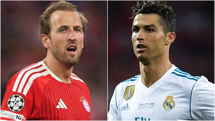 Harry Kane of FC Bayern Munich and Cristiano Ronaldo of Real Madrid CF.