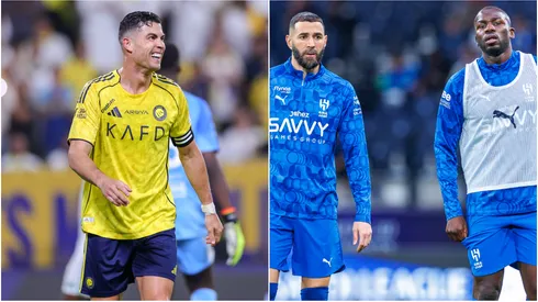 Cristiano Ronaldo (left), Karim Benzema and Kalidou Koulibaly (right)