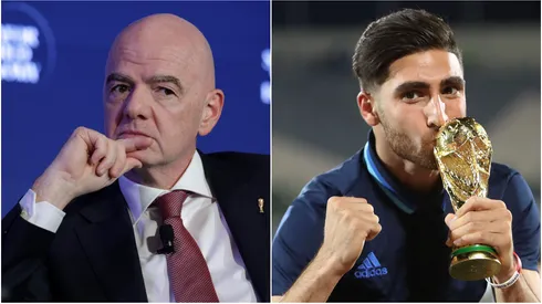 Gianni Infantino (left) and Alireza Jahanbakhsh (right)