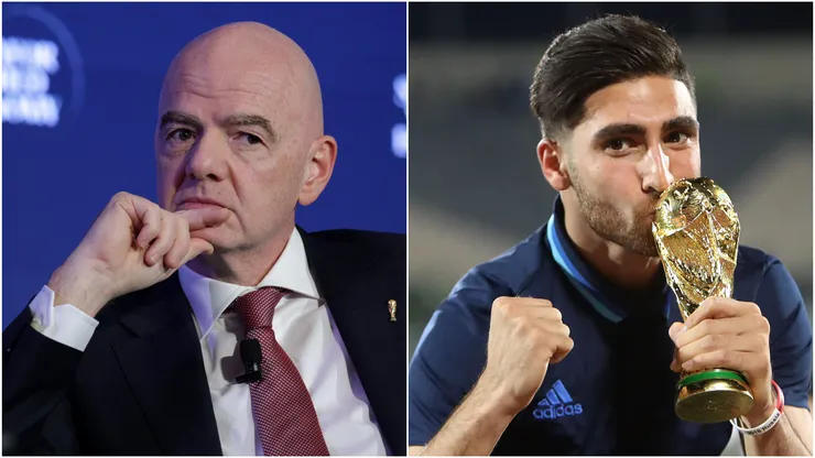 Gianni Infantino (left) and Alireza Jahanbakhsh (right)