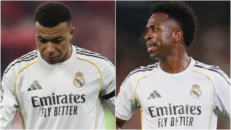 Real Madrid stars Kylian Mbappé and Vinicius Jr.