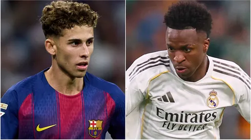 Fermin Lopez of FC Barcelona and Vinicius Junior of Real Madrid.