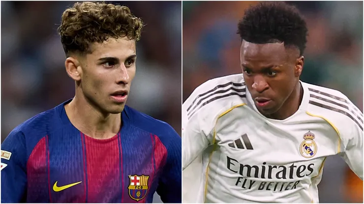 Fermin Lopez of FC Barcelona and Vinicius Junior of Real Madrid.
