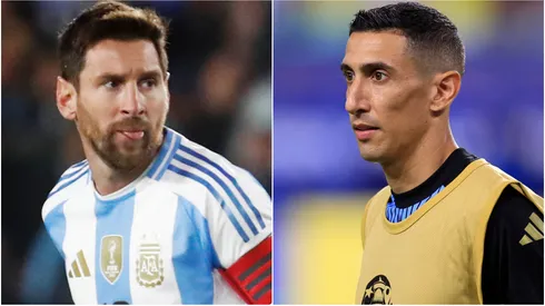 Lionel Messi and Angel Di Maria of Argentina.