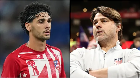 Johnny Cardoso (L) of Atletico de Madrid and Head coach Mauricio Pochettino (R) of the United States.