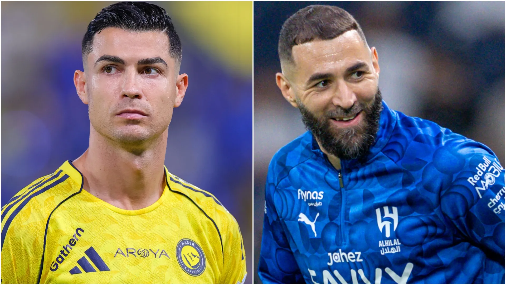 Cristiano Ronaldo of Al Nassr and Karim Benzema of Al Hilal.