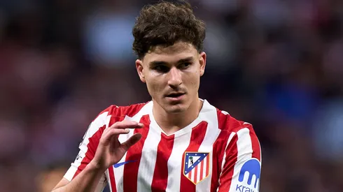 Julián Alvarez of Atletico de Madrid reacts during the UEFA Champions League.