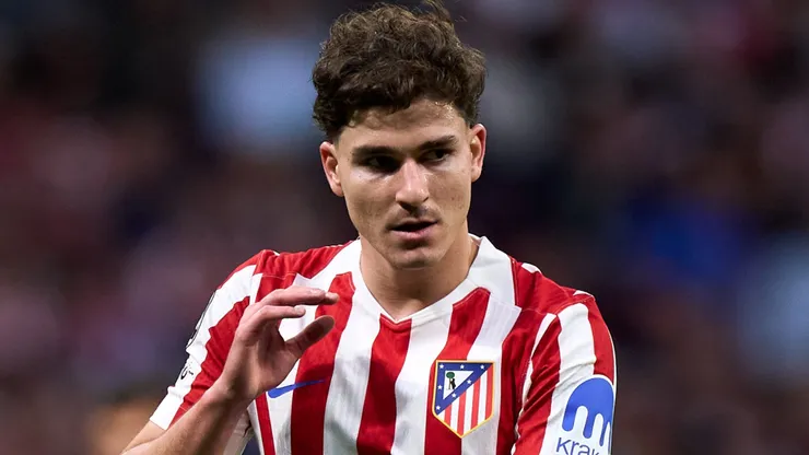 Julián Alvarez of Atletico de Madrid reacts during the UEFA Champions League.
