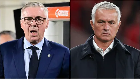 Carlo Ancelotti, Head Coach of Brazil and Jose Mourinho, Head Coach of Benfica.