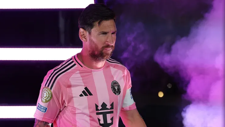 Lionel Messi #10 of Inter Miami walks through the tunnel.