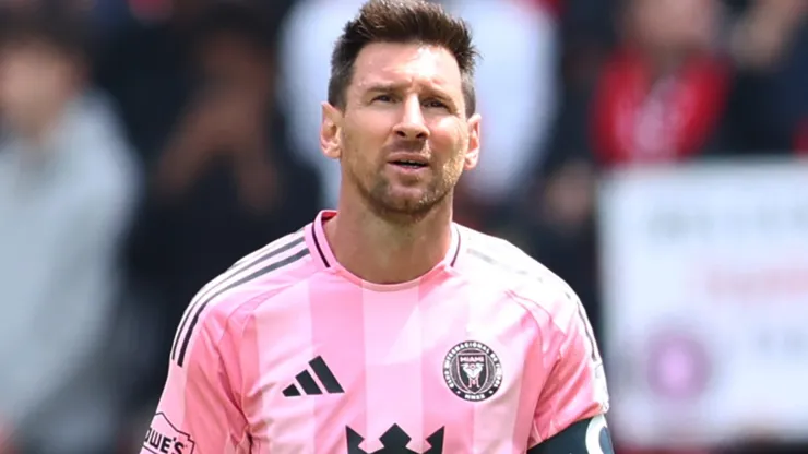 Lionel Messi #10 of Inter Miami CF reacts during the MLS match.