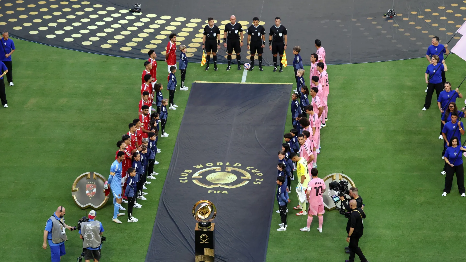 Inter Miami CF and Al Ahly FC lining up.