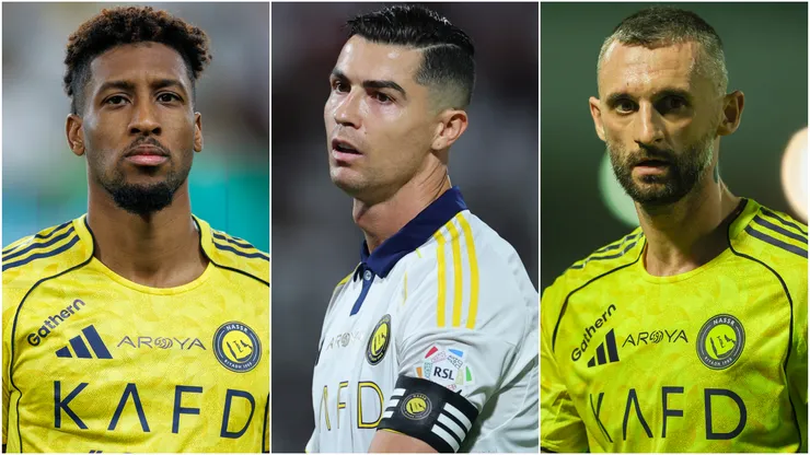 Kingsley Coman (left), Cristiano Ronaldo (center), and Marcelo Brozovic (right)
