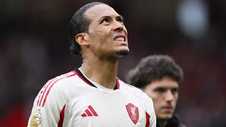 Virgil van Dijk of Liverpool looks dejected following the Premier League match.