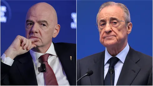 Gianni Infantino (left) and Florentino Perez (right)