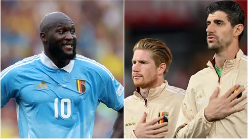 Belgium's Romelu Lukaku, Kevin De Bruyne and Thibaut Courtois.