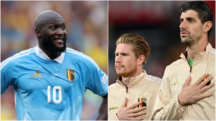 Belgium's Romelu Lukaku, Kevin De Bruyne and Thibaut Courtois.