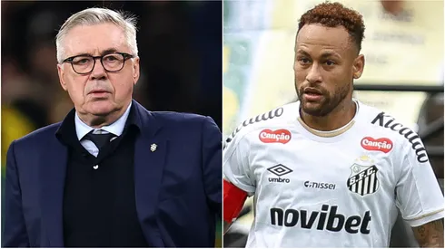 Carlo Ancelotti, Head Coach of Brazil and Neymar Jr of Santos.
