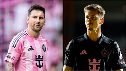 Lionel Messi (L) and Tadeo Allende (R) of Inter Miami.