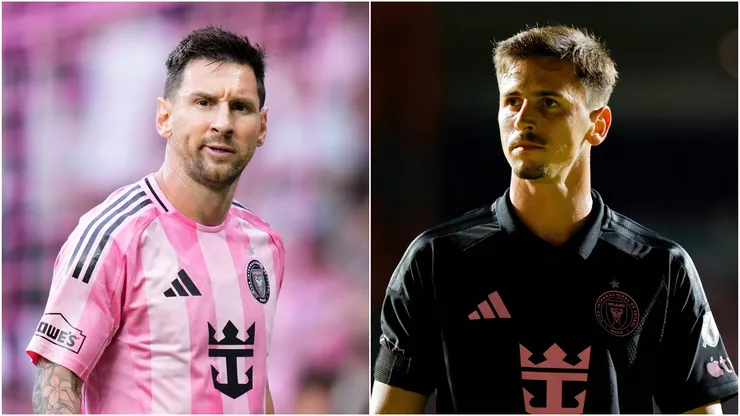 Lionel Messi (L) and Tadeo Allende (R) of Inter Miami.