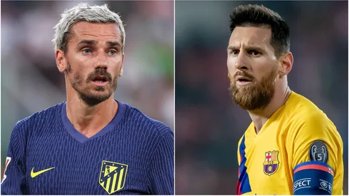 Antoine Griezmann of Atletico de Madrid and Lionel Messi of Barcelona.