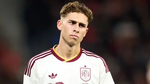 Fermin Lopez of Spain looks on during an international friendly match.