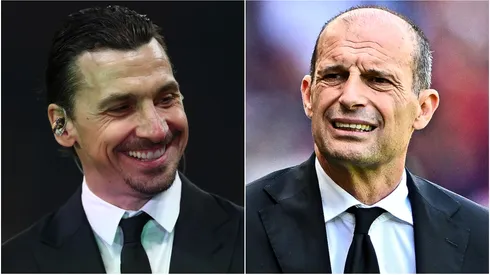 AC Milan's Zlatan Ibrahimovic and Massimiliano Allegri.
