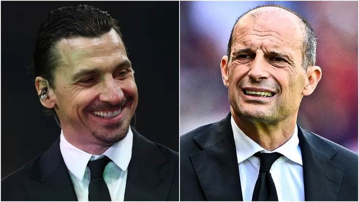 AC Milan's Zlatan Ibrahimovic and Massimiliano Allegri.