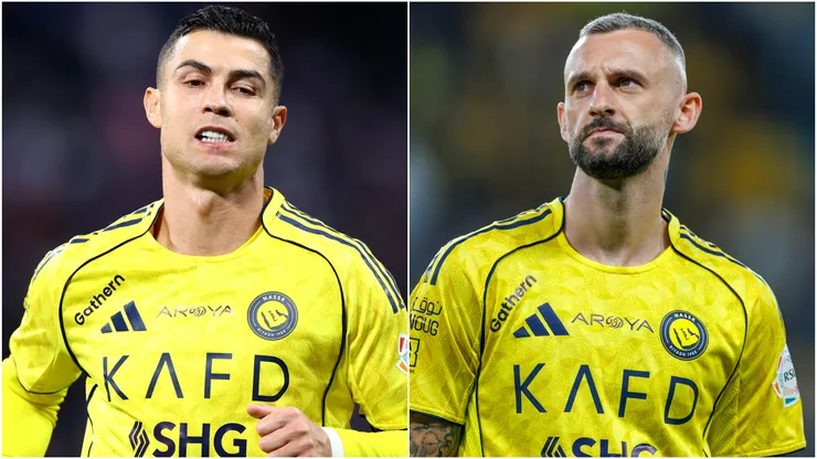 Cristiano Ronaldo and Marcelo Brozovic of Al Nassr.