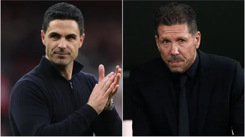Mikel Arteta of Arsenal and Diego Simeone of Atletico Madrid.