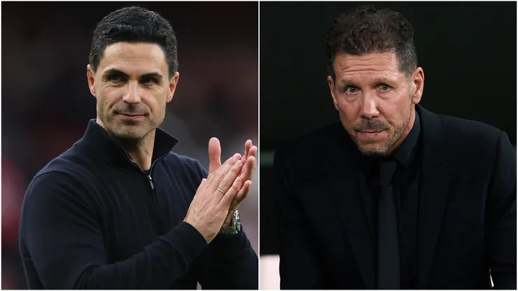 Mikel Arteta of Arsenal and Diego Simeone of Atletico Madrid.