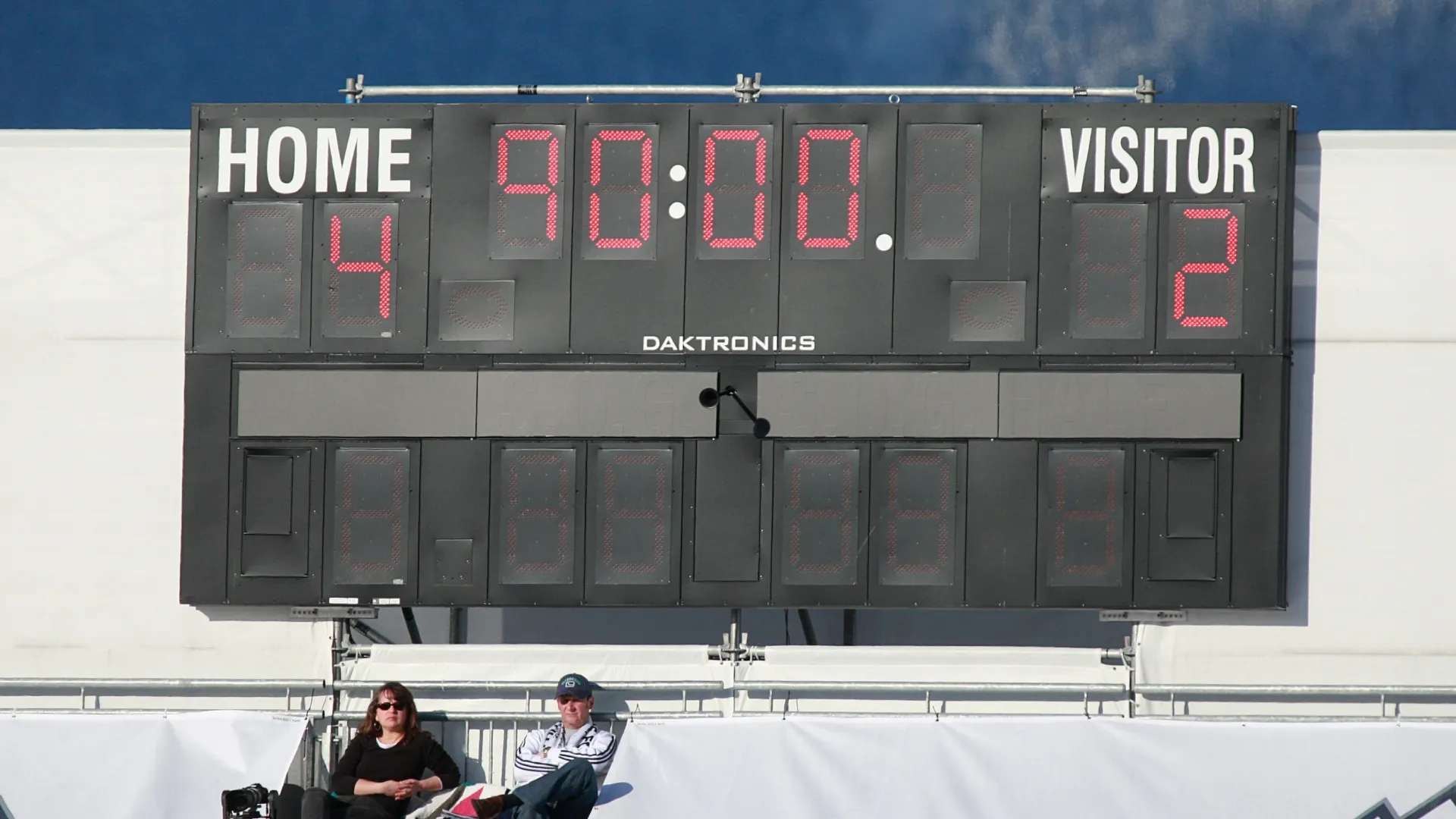 A scoreboard is displayed at the end of an MLS match between Toronto FC and Vancouver Whitecaps FC.