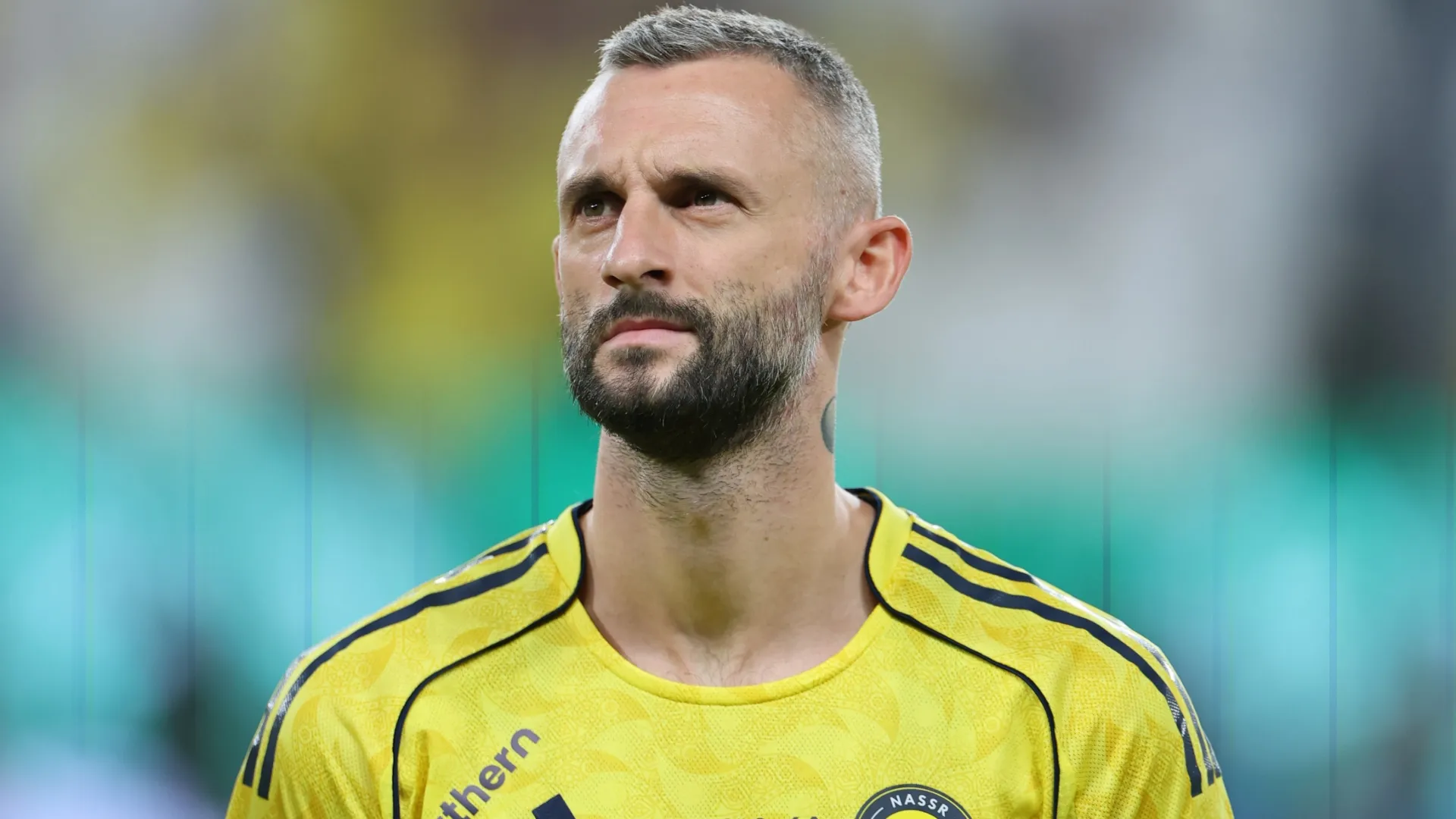 Marcelo Brozovic of Al-Nassr FC during line up prior to the Saudi Pro League match.