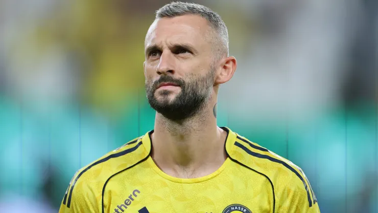 Marcelo Brozovic of Al-Nassr FC during line up prior to the Saudi Pro League match.