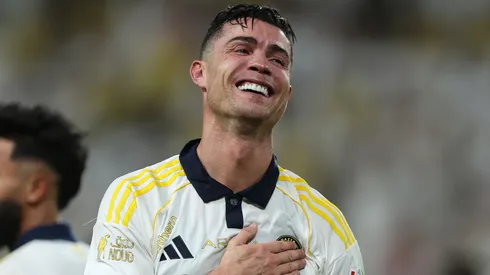 Cristiano Ronaldo of Al Nassr celebrates after scoring a brace.