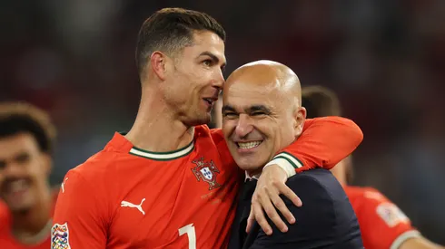 Cristiano Ronaldo and Roberto Martinez of Portugal.