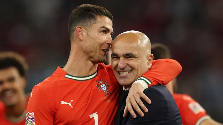 Cristiano Ronaldo and Roberto Martinez of Portugal.