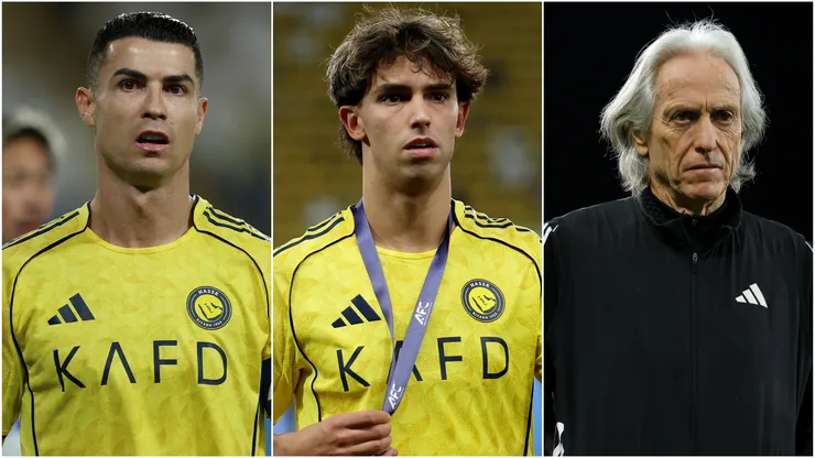 Cristiano Ronaldo, Joao Felix and Jorge Jesus of Al Nassr.