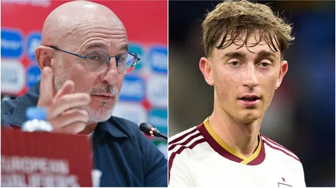 Luis de la Fuente, the head coach of Spain, and Dean Huijsen.