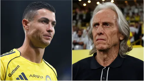 Cristiano Ronaldo (L) and Jorge Jesus (R), Head Coach of Al Nassr.