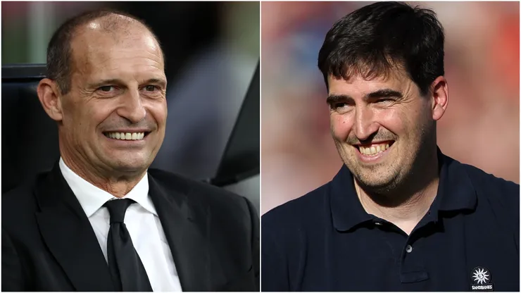 Massimiliano Allegri, Head Coach of AC Milan and Andoni Iraola, Manager of AFC Bournemouth.