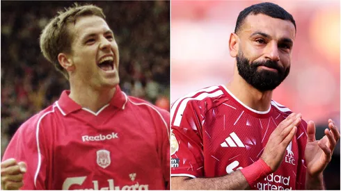 Liverpool legends Michael Owen and Mohamed Salah.