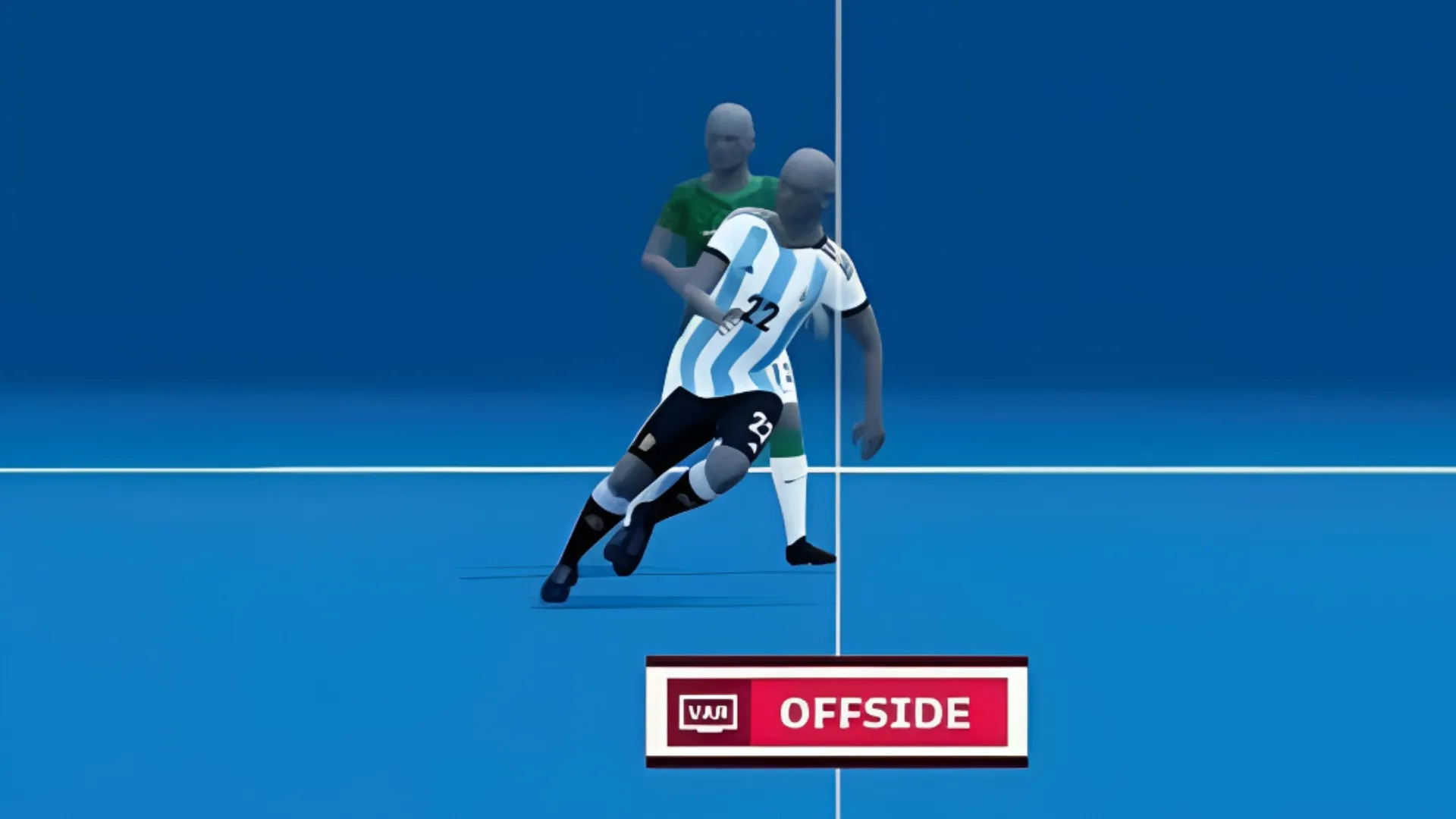 The VAR currently uses generic avatars, but will switch to 3D models of the players themselves. (X/Twitter)