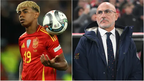 Spain winger Lamine Yamal and head coach Luis de la Fuente.