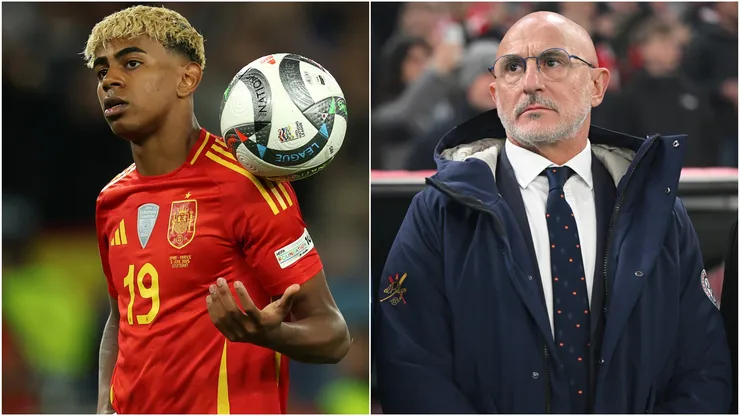 Spain winger Lamine Yamal and head coach Luis de la Fuente.