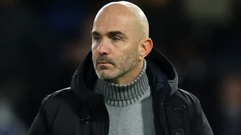 Enzo Maresca, then manager of Chelsea walks on the pitch after the Premier League match.