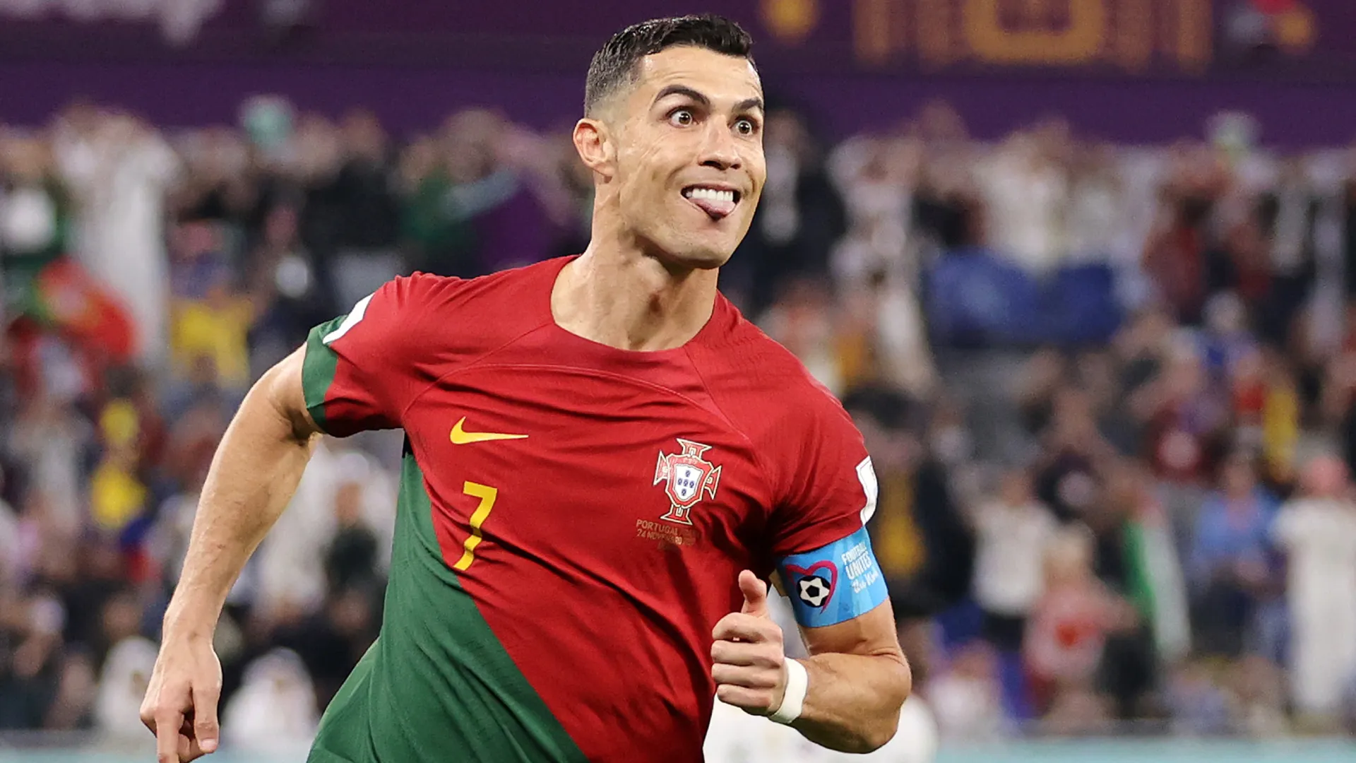 Cristiano Ronaldo celebrates a goal for Portugal. (Getty Images)