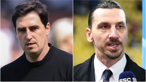 Andoni Iraola, Manager of AFC Bournemouth and Zlatan Ibrahimovic, Senior Advisor of AC Milan.