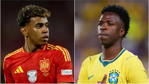 Lamine Yamal of Spain and Vinicius Jr. of Brazil.