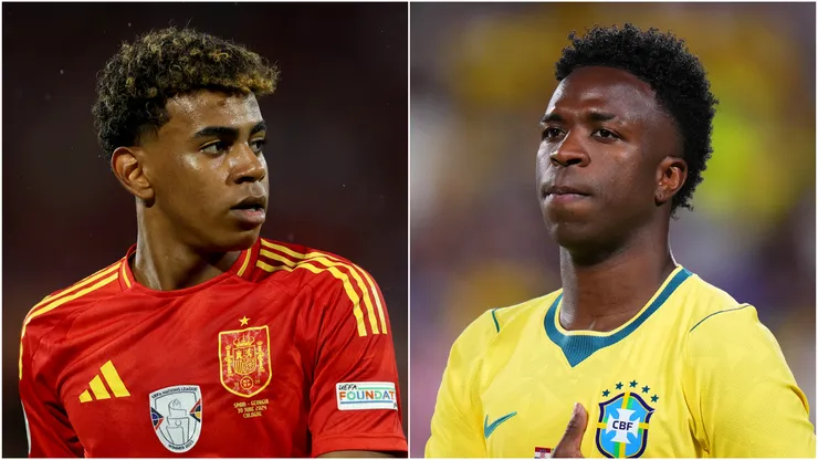 Lamine Yamal of Spain and Vinicius Jr. of Brazil.